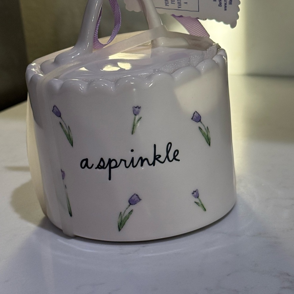 Rae Dunn ‘a sprinkle' Ceramic Sugar Jar with Lavender Tulip Accents